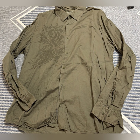 Calvin Klein Olive Dress Shirt - Picture 1 of 7